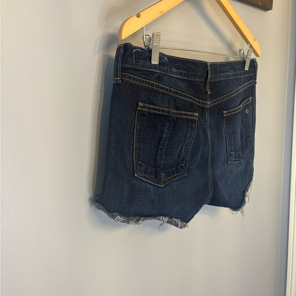 Rag & Bone Dark Blue Jean Distressed Mini Shorts in size 29 - Picture 6 of 11